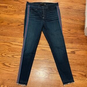 Veronica Beard Debbie 10" skinny midnight wash w/fray & tux jeans size 27